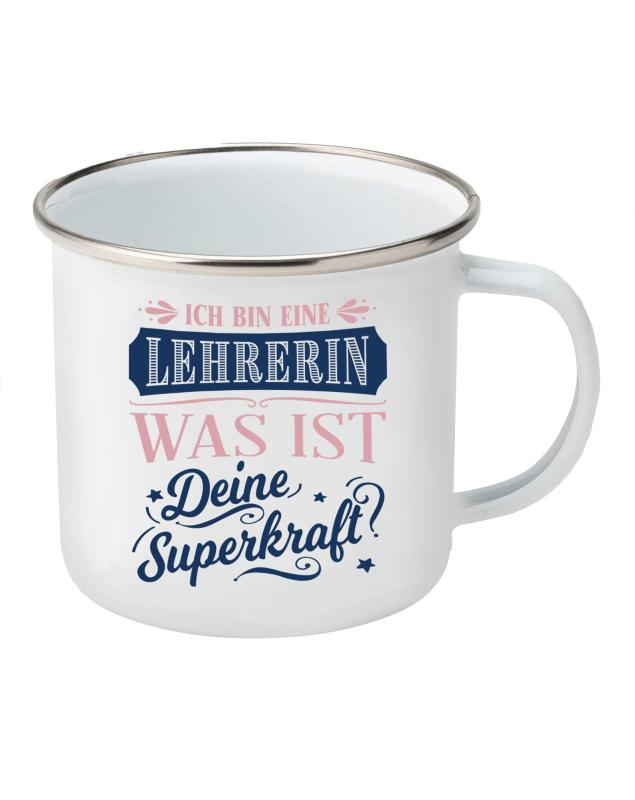 Lehrerin H&H Top Lady Emaille Namensbecher